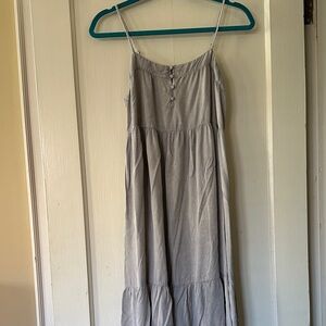 Hem & Thread Light Gray Long Maxi Dress